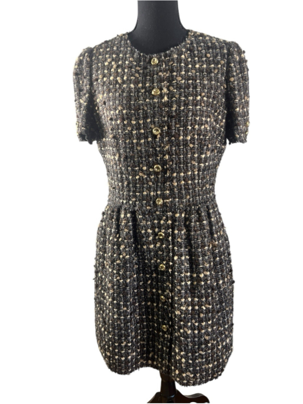 Designer Dolce & Gabbana Tweed Mini Dress IT44 (sz 8)